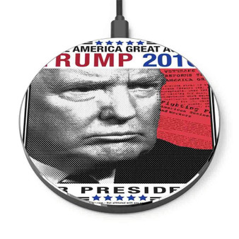 Pastele Donald Trump Campaign Custom Personalized Gift Wireless Charger Custom Phone Charging Pad iPhone Samsung