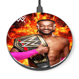 Pastele Kofi Kingston WWE Custom Personalized Gift Wireless Charger Custom Phone Charging Pad iPhone Samsung