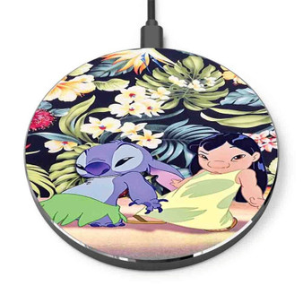 Pastele Disney Lilo and Stitch Dance Custom Personalized Gift Wireless Charger Custom Phone Charging Pad iPhone Samsung