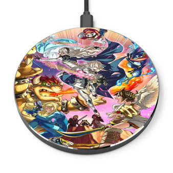 Pastele Smash Bros Custom Personalized Gift Wireless Charger Custom Phone Charging Pad iPhone Samsung