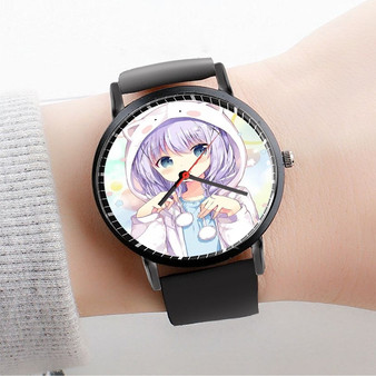 Pastele Anime Girl Kawaii Custom Watch Awesome Unisex Black Classic Plastic Quartz Watch for Men Women Premium Gift Box Watches