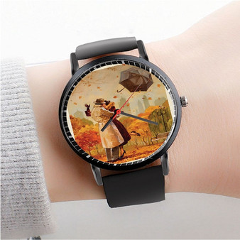 Pastele Autumn is Here Custom Watch Awesome Unisex Black Classic Plastic Quartz Watch for Men Women Premium Gift Box Watches