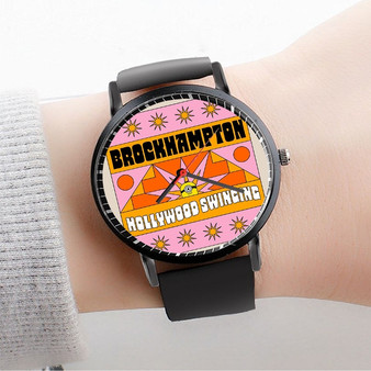 Pastele BROCKHAMPTON Hollywood Swinging Custom Watch Awesome Unisex Black Classic Plastic Quartz Watch for Men Women Premium Gift Box Watches