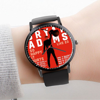 Pastele Bryan Adams So Happy It Hurts 2023 Tour Custom Watch Awesome Unisex Black Classic Plastic Quartz Watch for Men Women Premium Gift Box Watches