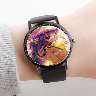 Pastele Cool Kawaii Anime Girl Custom Watch Awesome Unisex Black Classic Plastic Quartz Watch for Men Women Premium Gift Box Watches