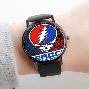 Pastele Dead and Company Summer Tour 2022 Custom Watch Awesome Unisex Black Classic Plastic Quartz Watch for Men Women Premium Gift Box Watches