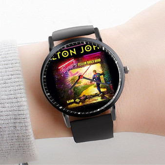 Pastele Elton John Farewell 2023 Tour jpeg Custom Watch Awesome Unisex Black Classic Plastic Quartz Watch for Men Women Premium Gift Box Watches