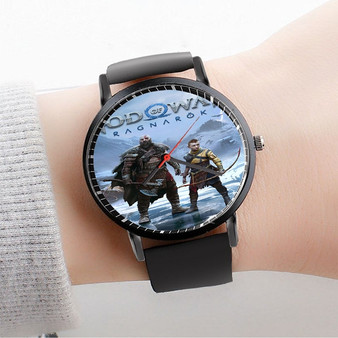 Pastele God of War Ragnar k Custom Watch Awesome Unisex Black Classic Plastic Quartz Watch for Men Women Premium Gift Box Watches