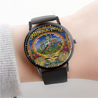 Pastele Grateful Dead Custom Watch Awesome Unisex Black Classic Plastic Quartz Watch for Men Women Premium Gift Box Watches
