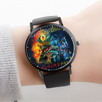 Pastele Iron Maiden Future Past Tour 2023 Custom Watch Awesome Unisex Black Classic Plastic Quartz Watch for Men Women Premium Gift Box Watches