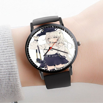 Pastele Kawaii Anime Girl Custom Watch Awesome Unisex Black Classic Plastic Quartz Watch for Men Women Premium Gift Box Watches