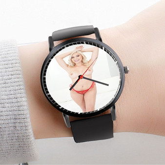Pastele Kay Lovely Custom Watch Awesome Unisex Black Classic Plastic Quartz Watch for Men Women Premium Gift Box Watches