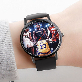 Pastele Lebron James NBA Custom Watch Awesome Unisex Black Classic Plastic Quartz Watch for Men Women Premium Gift Box Watches