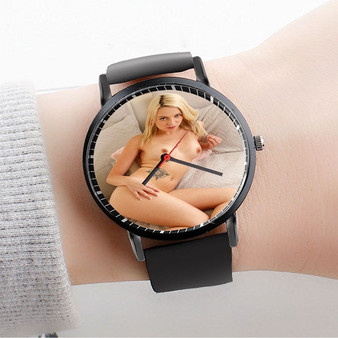 Pastele Madison Summers Custom Watch Awesome Unisex Black Classic Plastic Quartz Watch for Men Women Premium Gift Box Watches