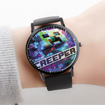 Pastele Minecraft Charged Ceeper Custom Watch Awesome Unisex Black Classic Plastic Quartz Watch for Men Women Premium Gift Box Watches