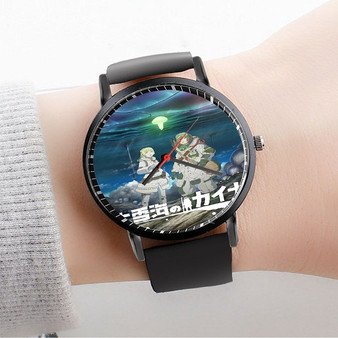 Pastele Ooyukiumi no Kaina Custom Watch Awesome Unisex Black Classic Plastic Quartz Watch for Men Women Premium Gift Box Watches