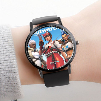 Pastele Overwatch 2 Games Custom Watch Awesome Unisex Black Classic Plastic Quartz Watch for Men Women Premium Gift Box Watches