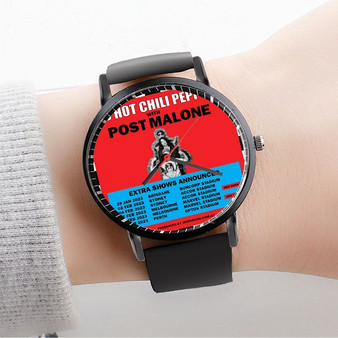 Pastele Red Hot Chili Peppers 2023 Tour Custom Watch Awesome Unisex Black Classic Plastic Quartz Watch for Men Women Premium Gift Box Watches