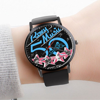 Pastele Roxy Music Tour jpeg Custom Watch Awesome Unisex Black Classic Plastic Quartz Watch for Men Women Premium Gift Box Watches