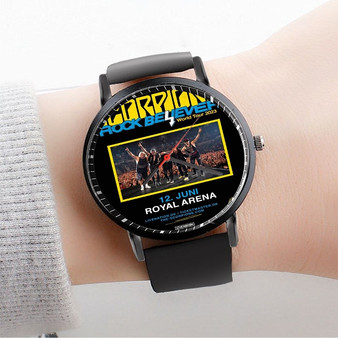 Pastele Scorpions Rock Believer World Tour 2023 Custom Watch Awesome Unisex Black Classic Plastic Quartz Watch for Men Women Premium Gift Box Watches