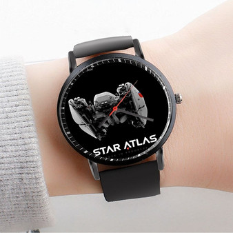 Pastele Star Atlas Custom Watch Awesome Unisex Black Classic Plastic Quartz Watch for Men Women Premium Gift Box Watches