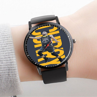 Pastele Stephen Curry Golden State Warriors Custom Watch Awesome Unisex Black Classic Plastic Quartz Watch for Men Women Premium Gift Box Watches