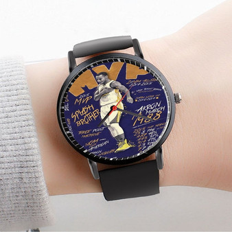 Pastele Stephen Curry MVP Custom Watch Awesome Unisex Black Classic Plastic Quartz Watch for Men Women Premium Gift Box Watches