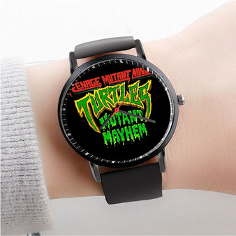 Pastele Teenage Mutant Ninja Turtles Mutant Mayhem Custom Watch Awesome Unisex Black Classic Plastic Quartz Watch for Men Women Premium Gift Box Watches