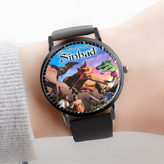Pastele The 7th Voyage of Sinbad Custom Watch Awesome Unisex Black Classic Plastic Quartz Watch for Men Women Premium Gift Box Watches