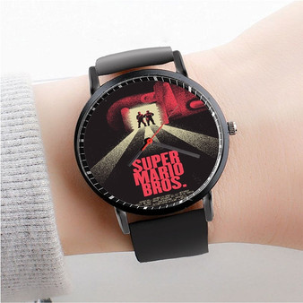 Pastele The Super Mario Bros Movie 2 Custom Watch Awesome Unisex Black Classic Plastic Quartz Watch for Men Women Premium Gift Box Watches