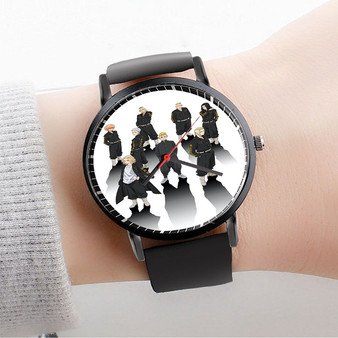 Pastele Tokyo Revengers Custom Watch Awesome Unisex Black Classic Plastic Quartz Watch for Men Women Premium Gift Box Watches