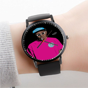 Pastele Tyler the Creator Art Custom Watch Awesome Unisex Black Classic Plastic Quartz Watch for Men Women Premium Gift Box Watches