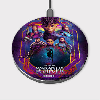 Pastele Black Panther Wakanda Forever Custom Wireless Charger Awesome Gift Smartphone Android iOs Mobile Phone Charging Pad iPhone Samsung Asus Sony Nokia Google Magnetic Qi Fast Charger Wireless Phone Accessories