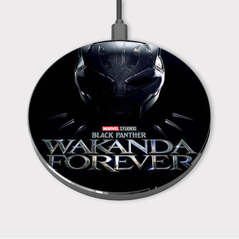Pastele Black Panther Wakanda Forever Movie Custom Wireless Charger Awesome Gift Smartphone Android iOs Mobile Phone Charging Pad iPhone Samsung Asus Sony Nokia Google Magnetic Qi Fast Charger Wireless Phone Accessories