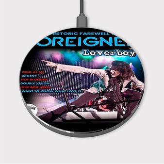 Pastele Foreigner The Historic Farewell Tour 2023 Custom Wireless Charger Awesome Gift Smartphone Android iOs Mobile Phone Charging Pad iPhone Samsung Asus Sony Nokia Google Magnetic Qi Fast Charger Wireless Phone Accessories