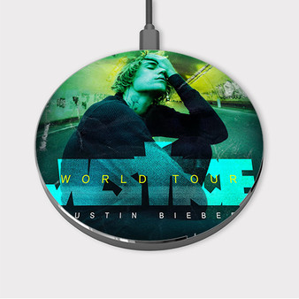 Pastele Justin Bieber 2023 World Tour Custom Wireless Charger Awesome Gift Smartphone Android iOs Mobile Phone Charging Pad iPhone Samsung Asus Sony Nokia Google Magnetic Qi Fast Charger Wireless Phone Accessories