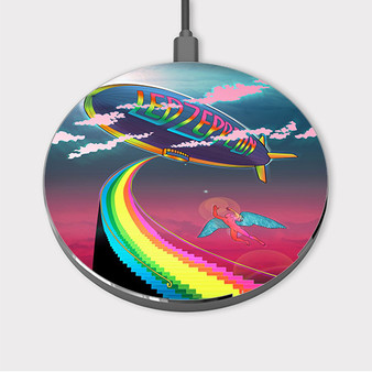 Pastele Led Zeppelin Custom Wireless Charger Awesome Gift Smartphone Android iOs Mobile Phone Charging Pad iPhone Samsung Asus Sony Nokia Google Magnetic Qi Fast Charger Wireless Phone Accessories