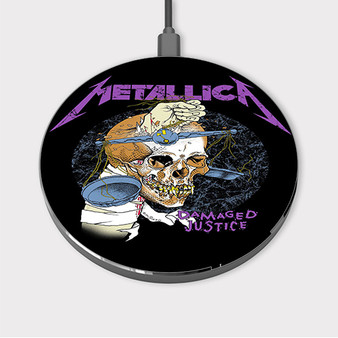 Pastele Metallica Damaged Justice Custom Wireless Charger Awesome Gift Smartphone Android iOs Mobile Phone Charging Pad iPhone Samsung Asus Sony Nokia Google Magnetic Qi Fast Charger Wireless Phone Accessories