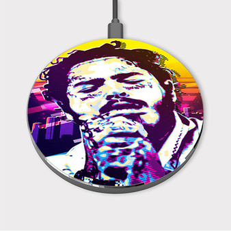 Pastele Post Malone Custom Wireless Charger Awesome Gift Smartphone Android iOs Mobile Phone Charging Pad iPhone Samsung Asus Sony Nokia Google Magnetic Qi Fast Charger Wireless Phone Accessories