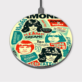 Pastele Ramones Vintage Custom Wireless Charger Awesome Gift Smartphone Android iOs Mobile Phone Charging Pad iPhone Samsung Asus Sony Nokia Google Magnetic Qi Fast Charger Wireless Phone Accessories