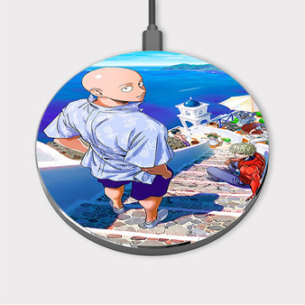 Pastele Saitama One Punch Man Custom Wireless Charger Awesome Gift Smartphone Android iOs Mobile Phone Charging Pad iPhone Samsung Asus Sony Nokia Google Magnetic Qi Fast Charger Wireless Phone Accessories