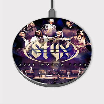 Pastele Styx 2023 World Tour Custom Wireless Charger Awesome Gift Smartphone Android iOs Mobile Phone Charging Pad iPhone Samsung Asus Sony Nokia Google Magnetic Qi Fast Charger Wireless Phone Accessories