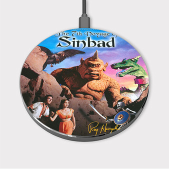 Pastele The 7th Voyage of Sinbad Custom Wireless Charger Awesome Gift Smartphone Android iOs Mobile Phone Charging Pad iPhone Samsung Asus Sony Nokia Google Magnetic Qi Fast Charger Wireless Phone Accessories