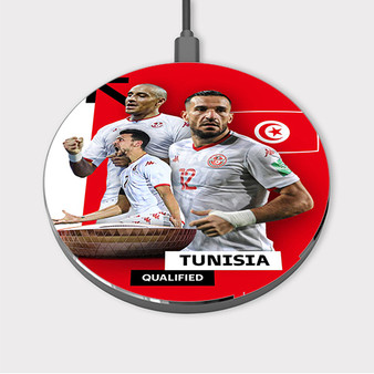 Pastele Tunisia World Cup 2022 Custom Wireless Charger Awesome Gift Smartphone Android iOs Mobile Phone Charging Pad iPhone Samsung Asus Sony Nokia Google Magnetic Qi Fast Charger Wireless Phone Accessories