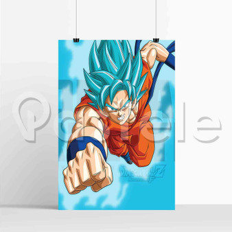 Goku Super Saiyan Blue Dragon Ball Custom Printed Silk Poster Wall Decor 20 x 13 Inch 24 x 36 Inch