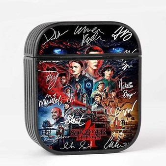 Pastele Stranger Things Poster Signed By Cast Custom AirPods Case Cover Awesome Personalized Apple AirPods Gen 1 AirPods Gen 2 AirPods Pro Hard Skin Protective Cover Sublimation Cases
