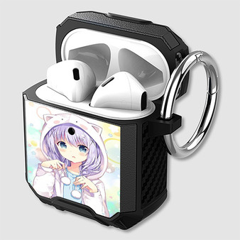 Pastele Anime Girl Kawaii Custom Personalized AirPods Case Shockproof Cover Awesome The Best Smart Protective Cover With Ring AirPods Gen 1 2 3 Pro Black Pink Colors