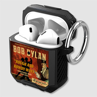 Pastele Bob Dylan Rough and Rowdy Ways Tour Custom Personalized AirPods Case Shockproof Cover Awesome The Best Smart Protective Cover With Ring AirPods Gen 1 2 3 Pro Black Pink Colors