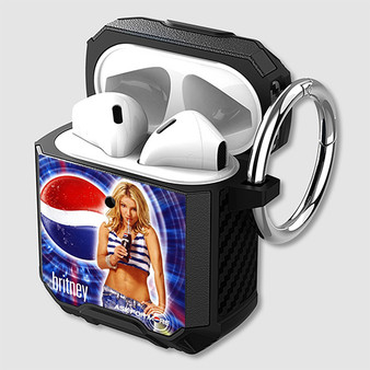 Pastele Britney Spears Pepsi Custom Personalized AirPods Case Shockproof Cover Awesome The Best Smart Protective Cover With Ring AirPods Gen 1 2 3 Pro Black Pink Colors