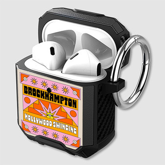Pastele BROCKHAMPTON Hollywood Swinging Custom Personalized AirPods Case Shockproof Cover Awesome The Best Smart Protective Cover With Ring AirPods Gen 1 2 3 Pro Black Pink Colors